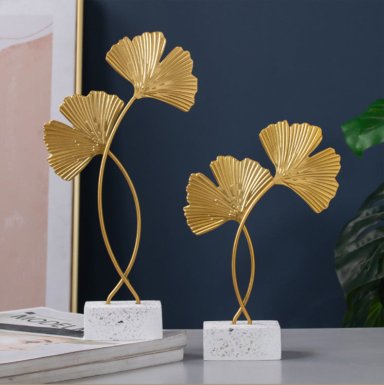 Nordic Marble Leaf Statue