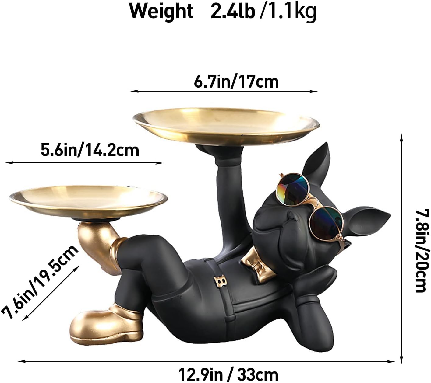 Decoration Cool Dog Showpiece with Plate