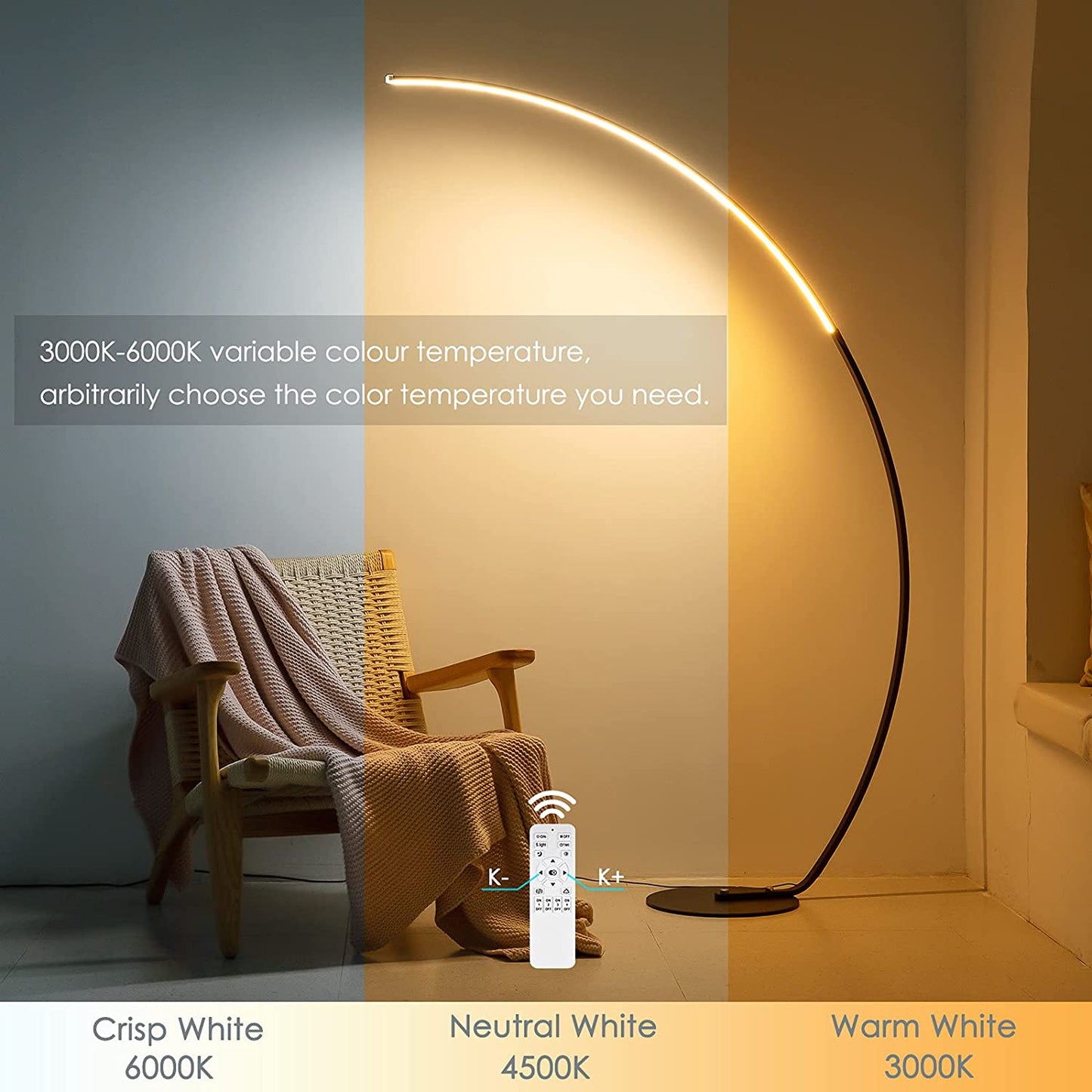 RGBW Modern Curve Floor Lamp for Ambience