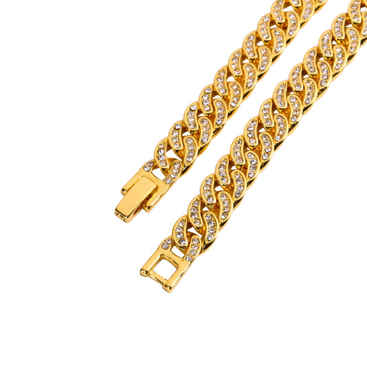 Iced Out Gold Cuban Chain for Men