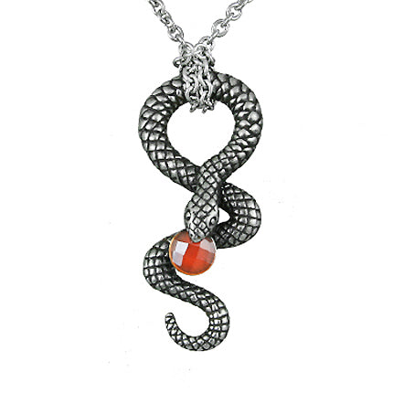 Serpent with Red Stone Necklace