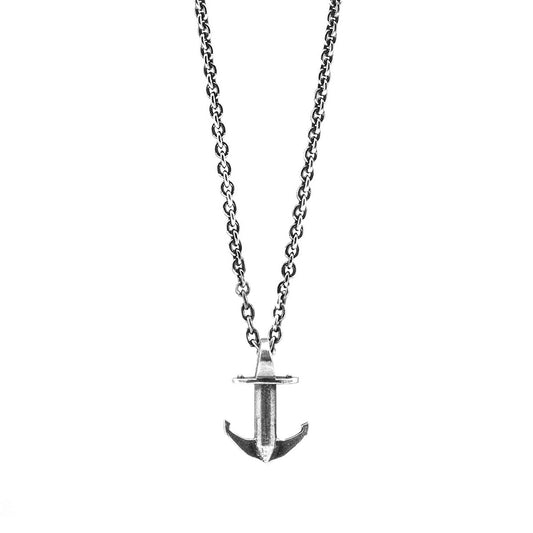 Mini Anchor Signature Silver Necklace Pendant for Men