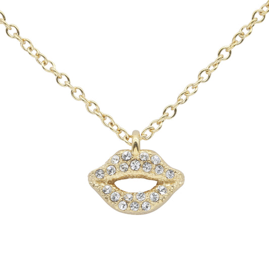 Golden Kiss Lips Necklace for Ladies