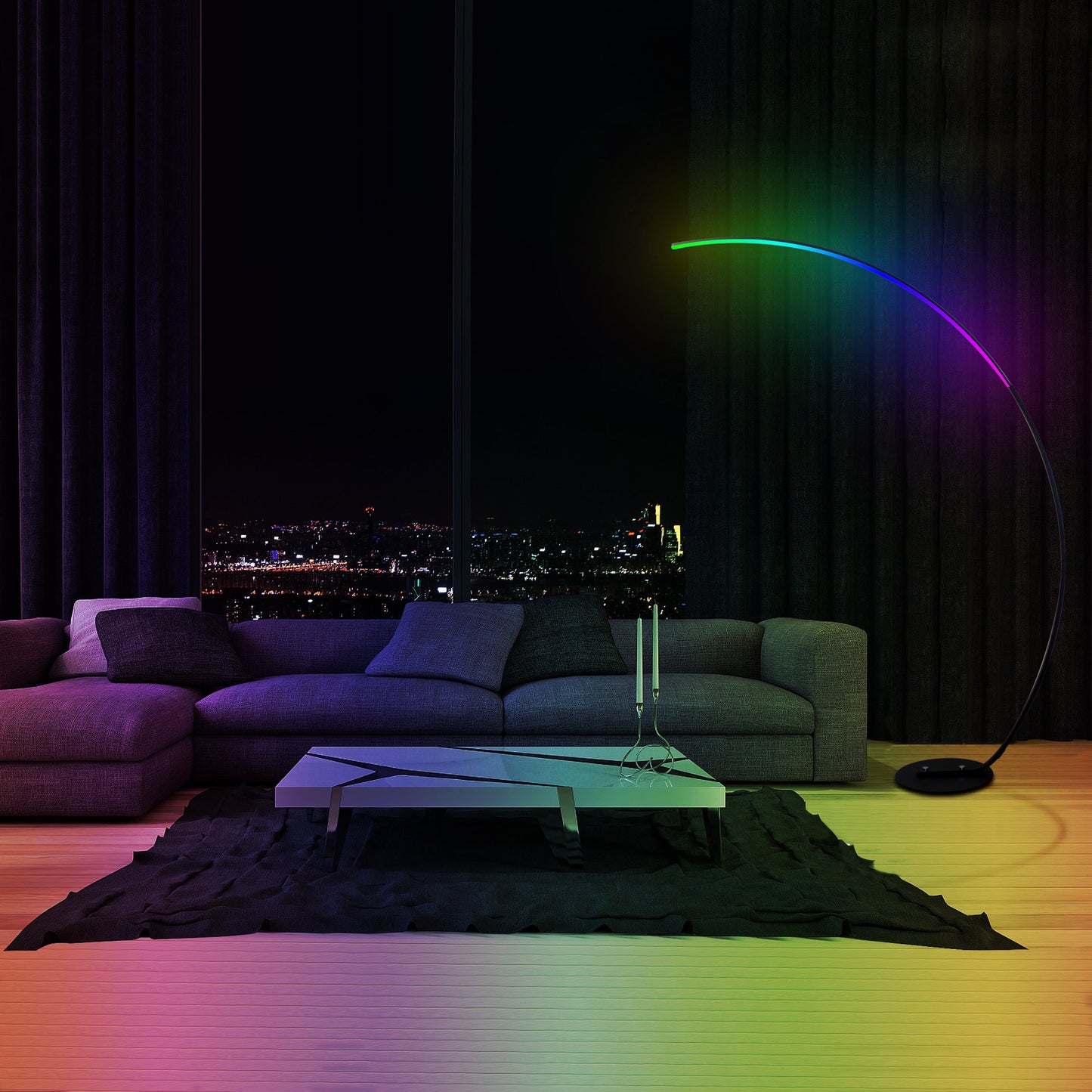 RGBW Modern Curve Floor Lamp for Ambience