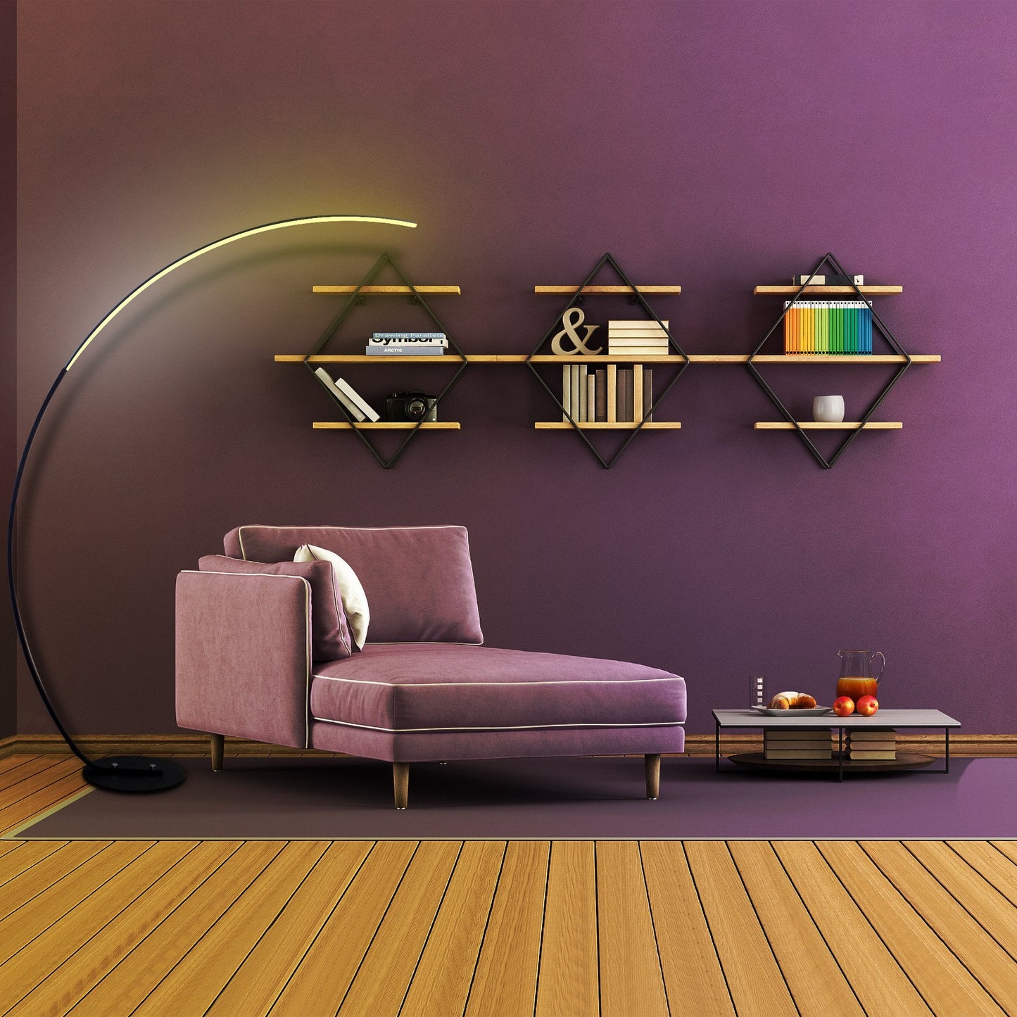 RGBW Modern Curve Floor Lamp for Ambience