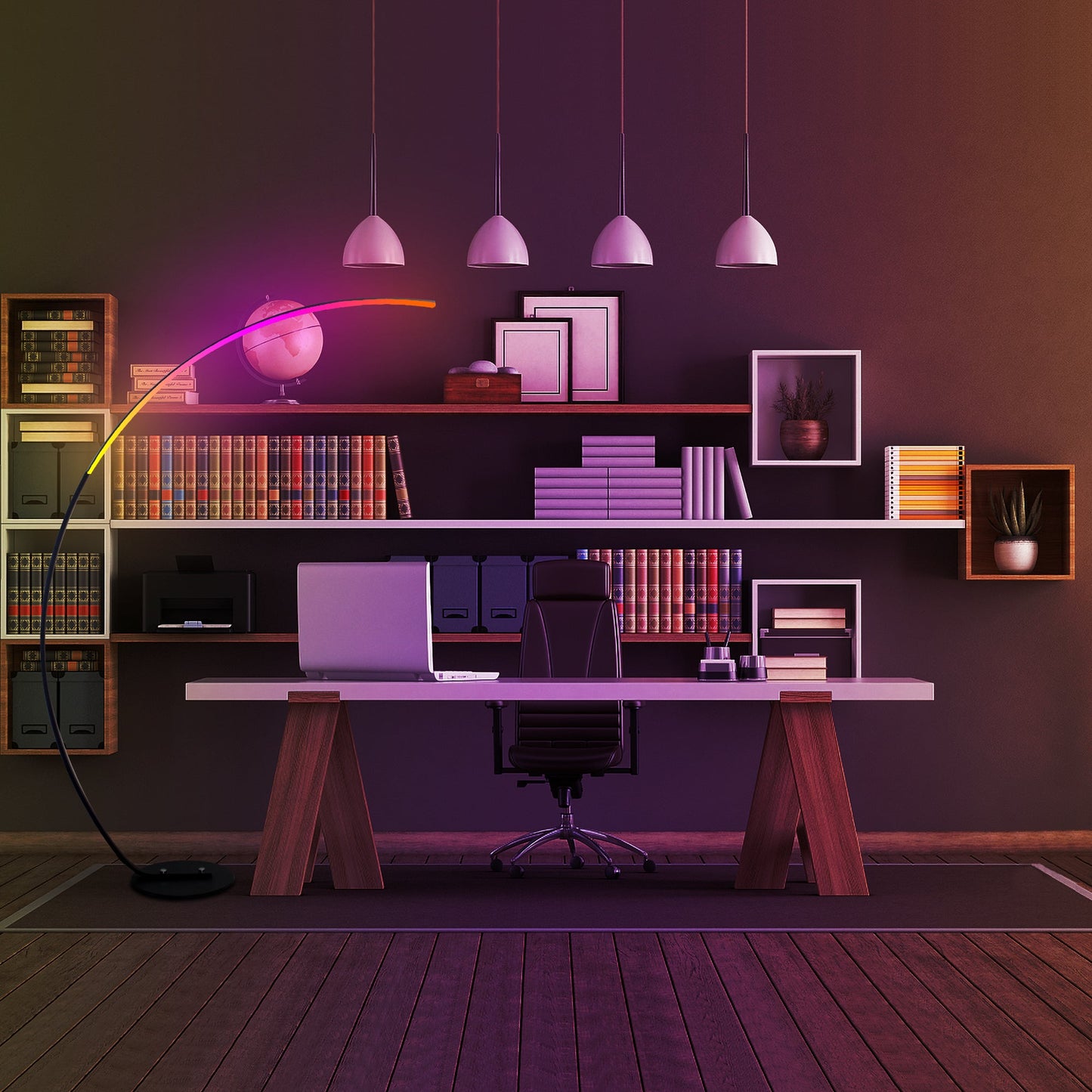 RGBW Modern Curve Floor Lamp for Ambience