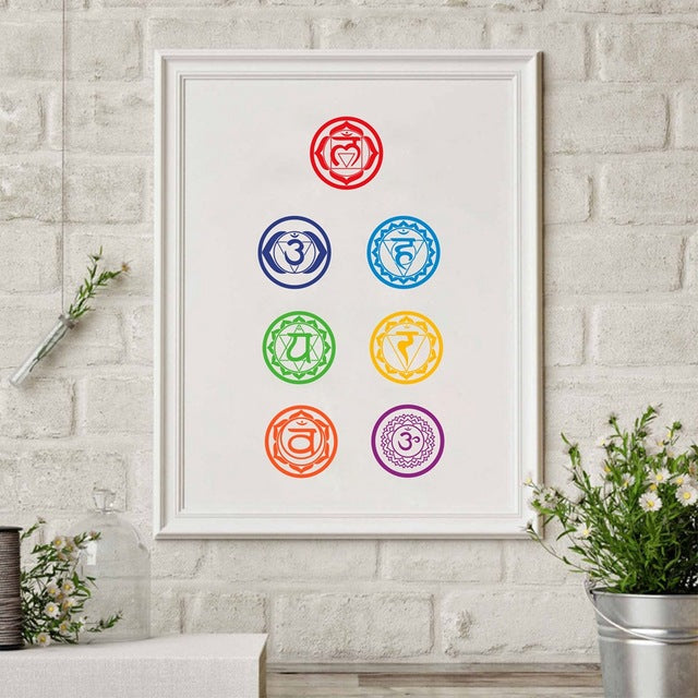 Chakras Canvas Art Print Painting Poster , Health