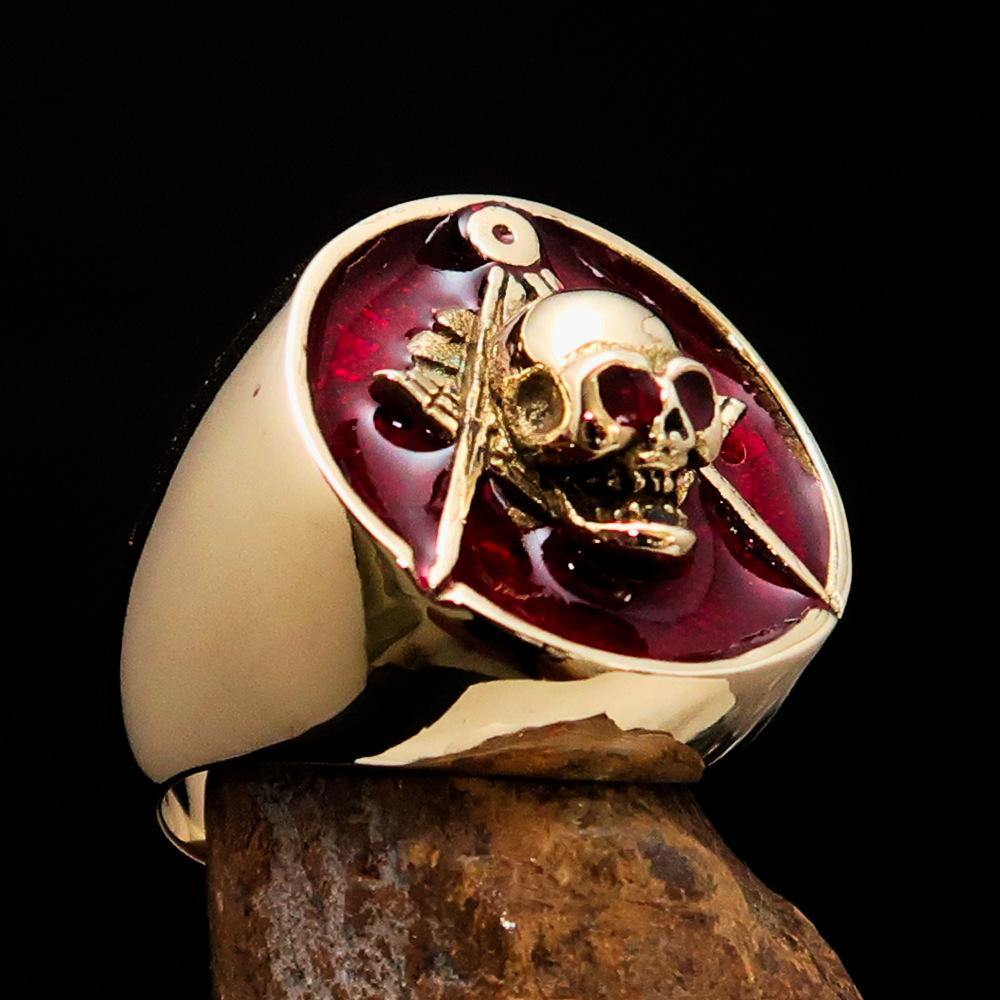 Expertly Crafted Masonic Skull Ring