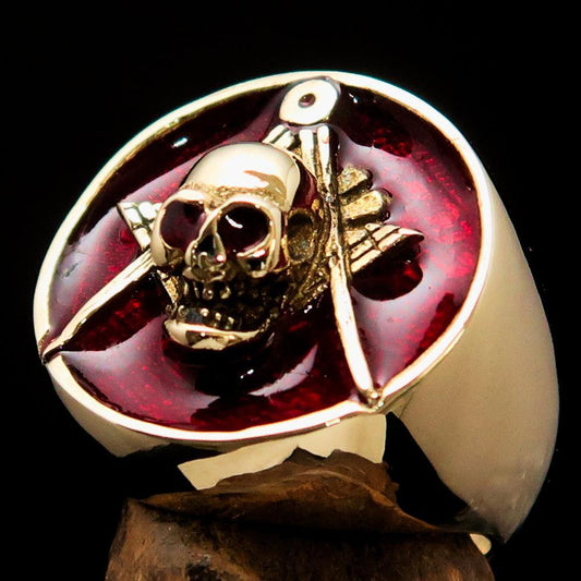 Expertly Crafted Masonic Skull Ring