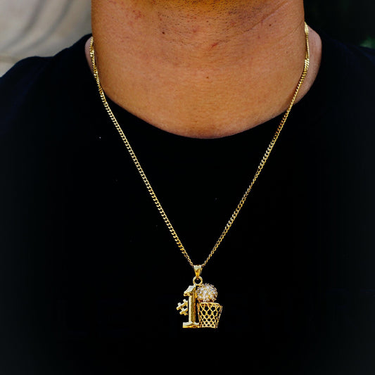 Basketball Inspired Pendant with Chain for Men