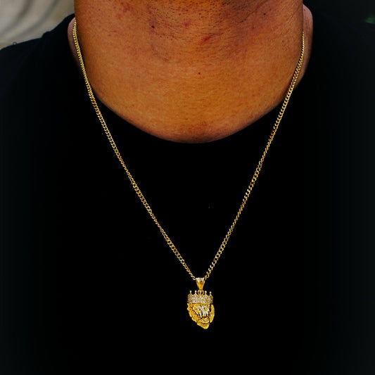Iced Out King Pendant with Chain for Men