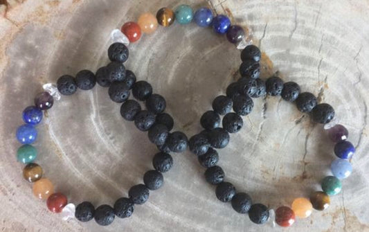 Aromatherapy Chakra Bracelet with Real Gemstones