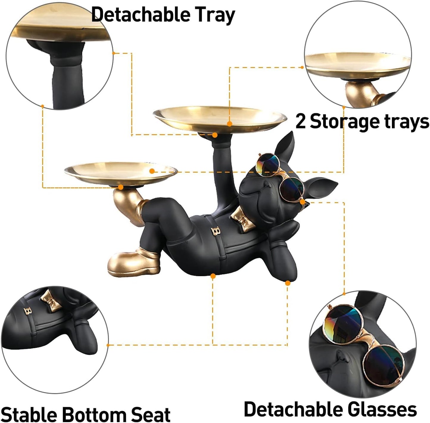 Decoration Cool Dog Showpiece with Plate