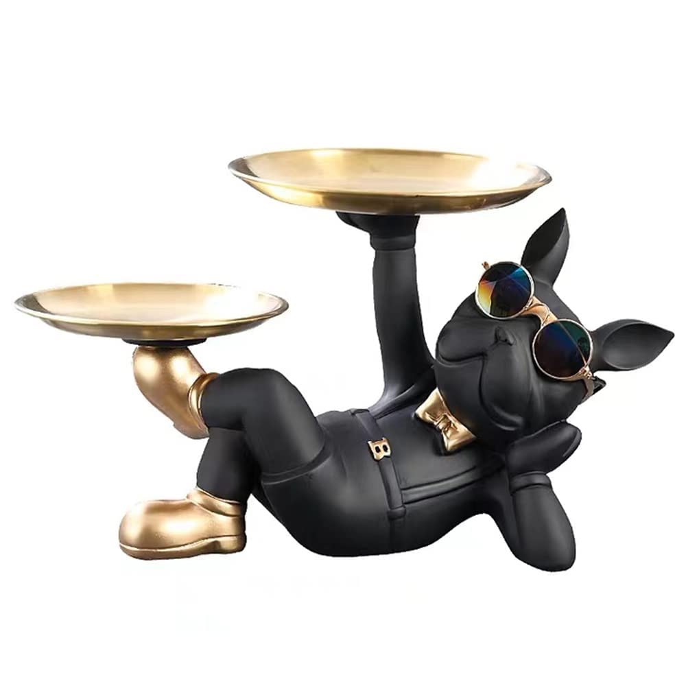 Decoration Cool Dog Showpiece with Plate