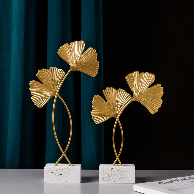 Nordic Marble Leaf Statue