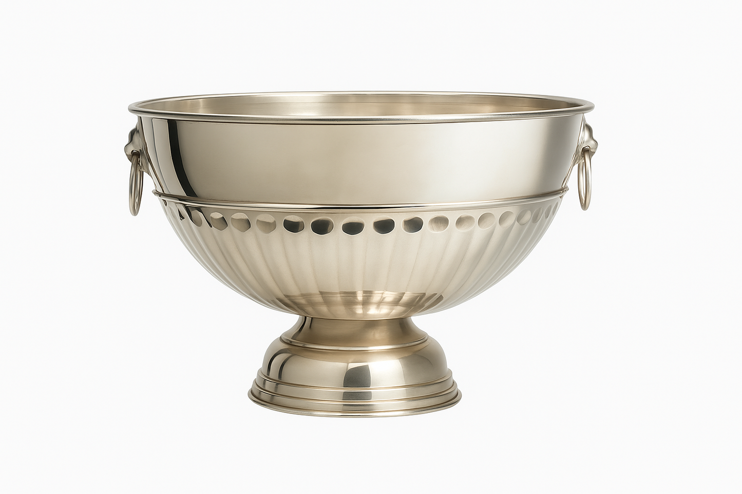 Elegant Silver Champagne Bucket with Ring Handles
