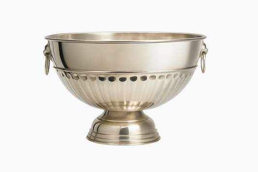 Elegant Silver Champagne Bucket with Ring Handles