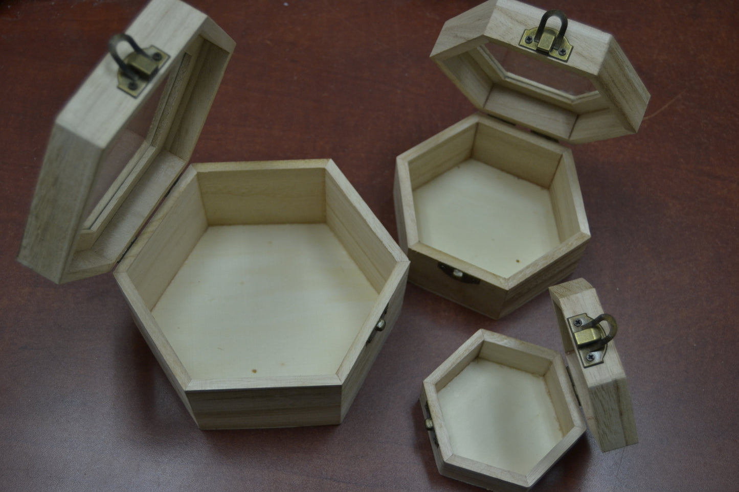 3 Piece Set Handmade Wood Storage Wood Boxes