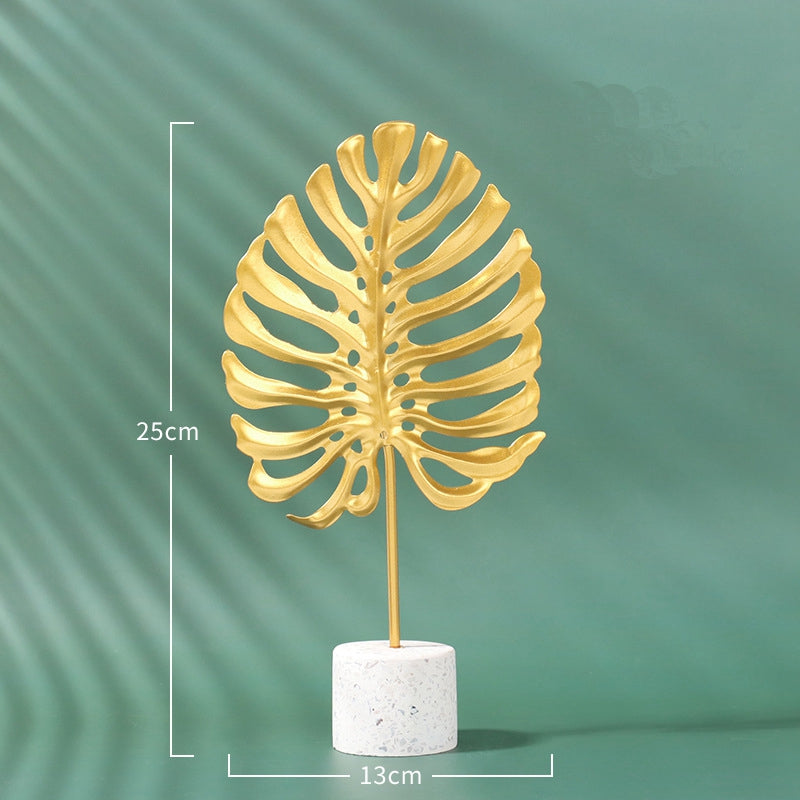 Nordic Marble Leaf Statue