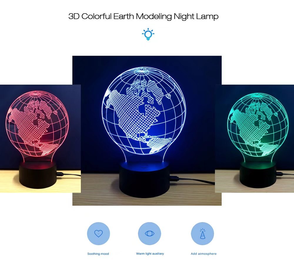3D Colorful Earth Model Lamp