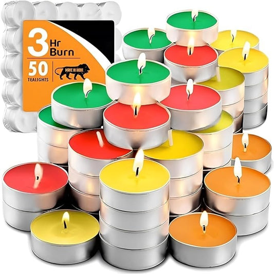 50 Pieces Candles for Diwali/Tea Lights Paraffin Smokeless Candles 2-3