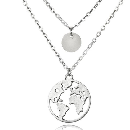 World Map Necklace for Ladies